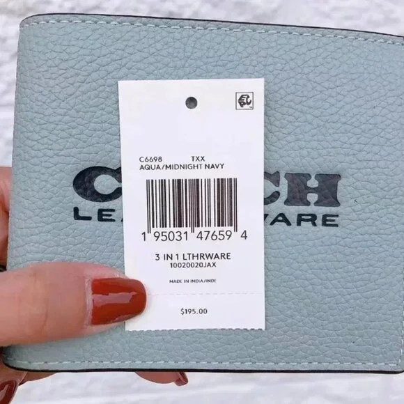 Coach C6698 3 In 1 Wallet In Aqua/Midnight Navy